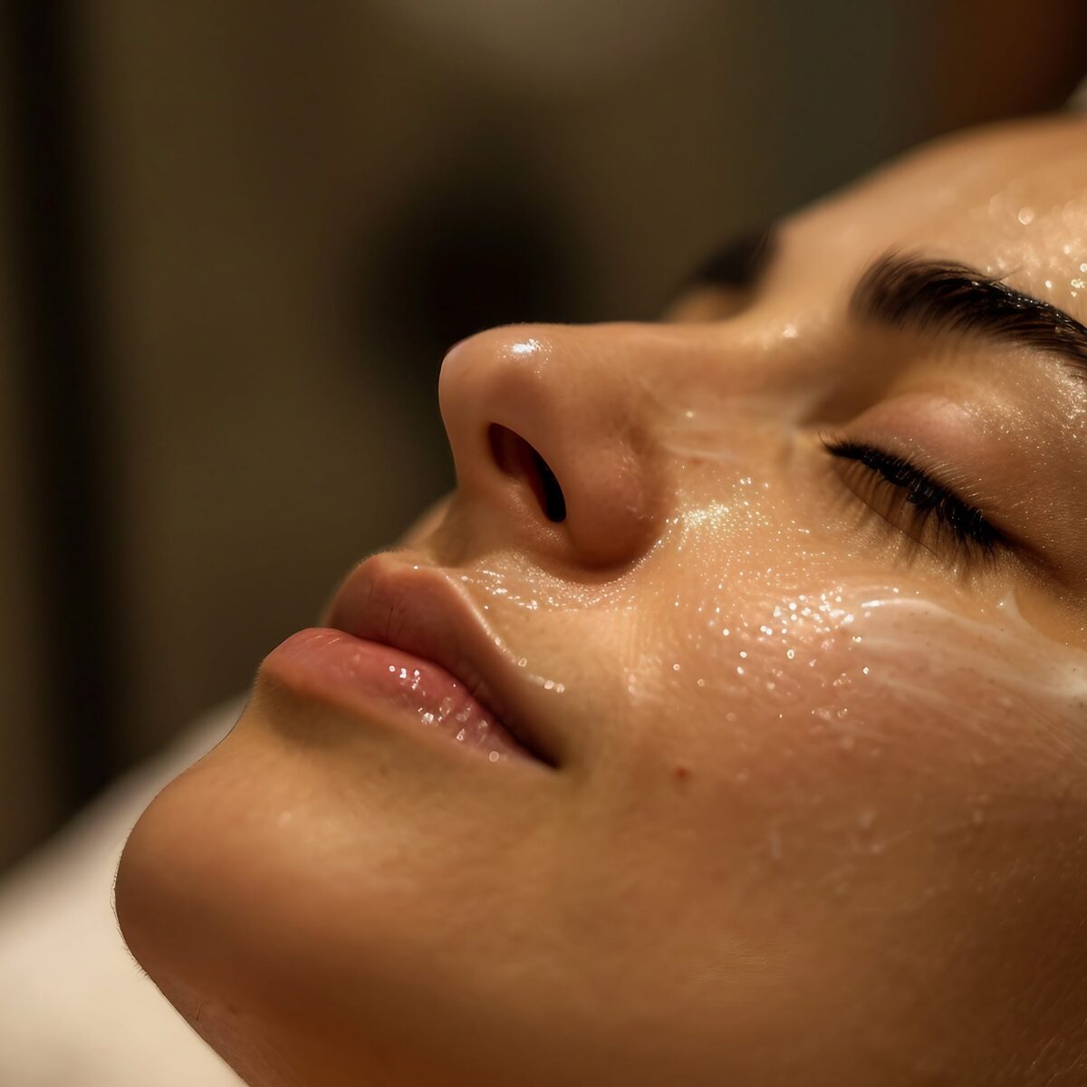 Woman getting a derma peel