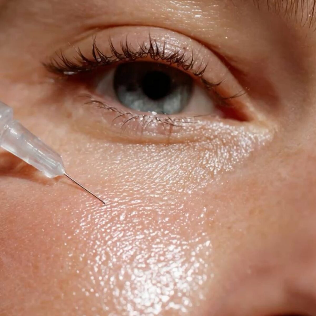 Close up of woman receiving Xeomin