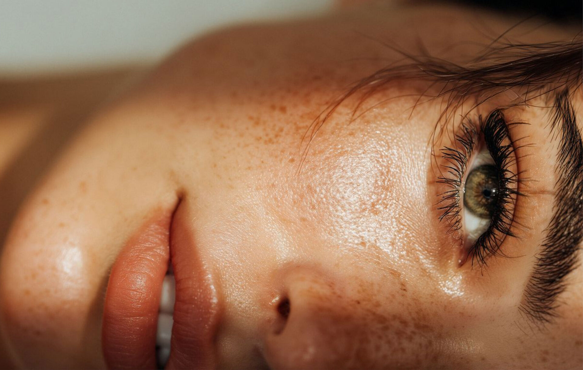 close up of woman's eye